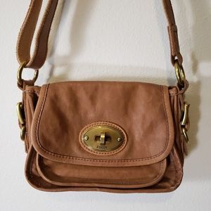 Fossil brown leather purse handbag crossbody